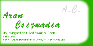 aron csizmadia business card